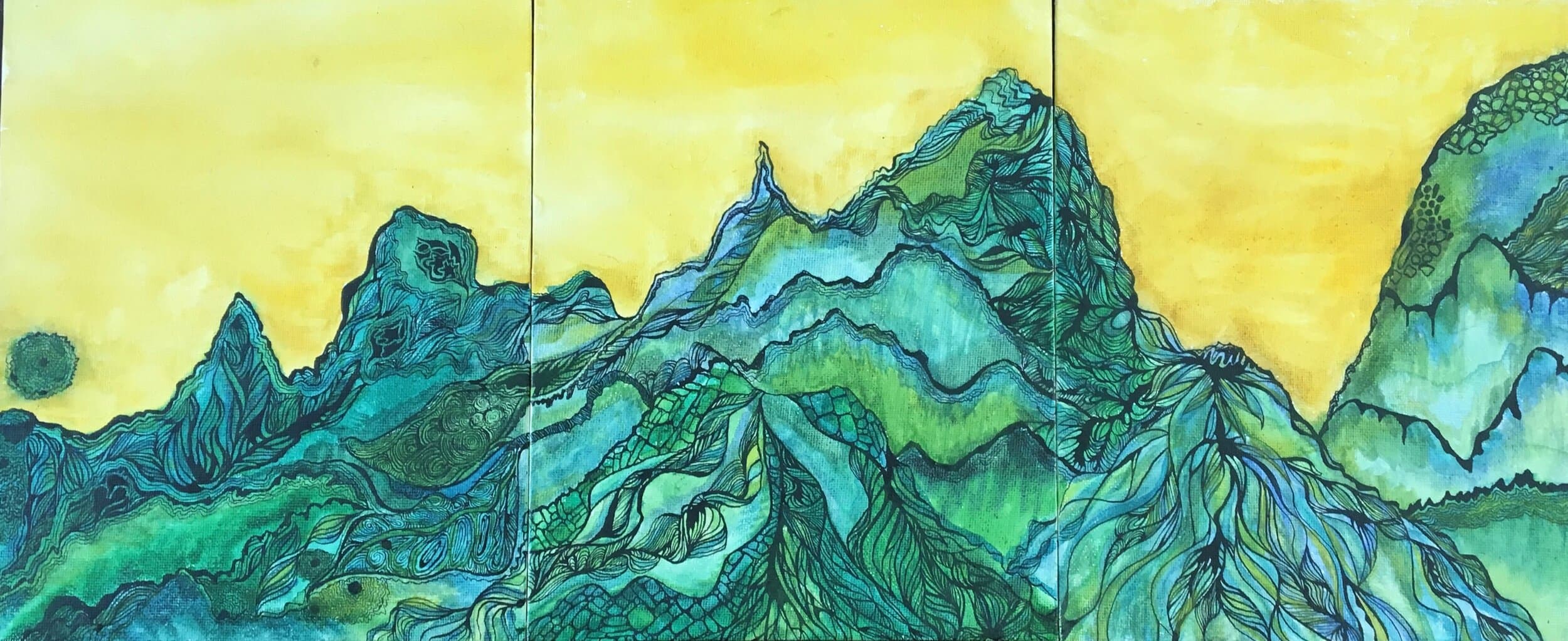 Mountain landscape at sunrise